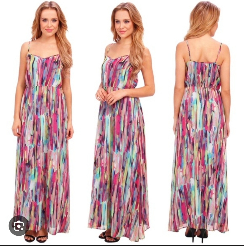 Jack BB Dakota Multicolor Abstract Print Sleeveless Maxi Dress Size 6 –Like New - Picture 13 of 13